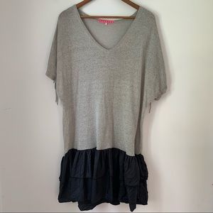 Manoush Dress Oversized Silk Ruffles Bow Womens Size Small